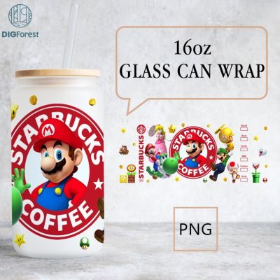Super Mario Libbey 16oz Can Glass Wrap PNG, Mario 16oz Glass Can Sublimation Design, Aesthetic Retro Coffee Can Glass PNG, Digital Download Super Mario Libbey 16oz Can Glass Wrap PNG, Mario 16oz Glass Can Sublimation Design, Aesthetic Retro Coffee Can Glass PNG, Digital Download