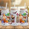 Disney Halloween Costume Stitch Coffee Glass Wrap png, 16oz Libbey Glass Can Wrap, Trick Or Treat, Spooky Vibes, Stitch Horror Friends PNG