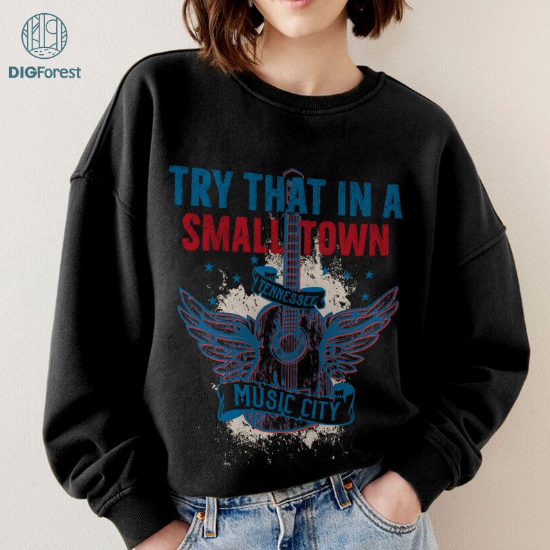 Try That In A Small Tow Shirt | Try That In A Small Town PNG | Country PNG | Western PNG | Girl Country | Cut File | Around Here We Take Care Of Our Own | Small Town Png