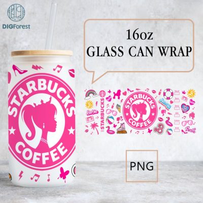 Barbie Glass can Wrap PNG, Barbie Pink Doll Starbucks Coffee Libbey Wrap PNG, 16oz Glass Can Wrap Png Barbie Glass can Wrap PNG, Barbie Pink Doll Starbucks Coffee Libbey Wrap PNG, 16oz Glass Can Wrap Png