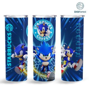 Sonic Coffee 20 oz Skinny Tumbler Sublimation Design | Sonic The Hedgehog Straight & Tapered Tumbler Wrap | Instant Digital Download