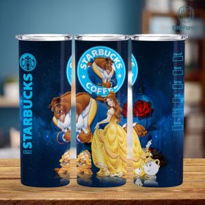 Disney Belle Princess Coffee 20 oz Skinny Tumbler Sublimation Design | Beauty And Beast Straight & Tapered Tumbler Wrap | Instant Digital Download