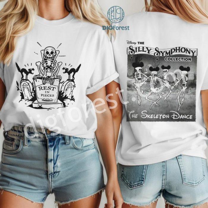 Disney Retro Silly Symphony Png File, Mickey Halloween Png,The Skeleton Dance Png,Halloween Town Fall Png, Disneyworld Png, Disneyland Png