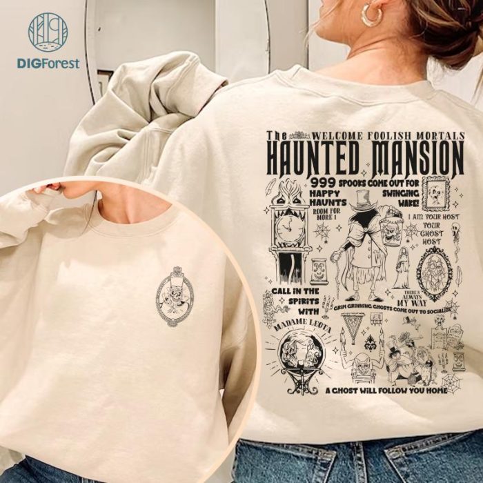 Vintage The Haunted Mansion Comfort Colors, Disneyland The Haunted Mansion Png, Halloweem Party Png, Halloween Gift, Sublimation Design