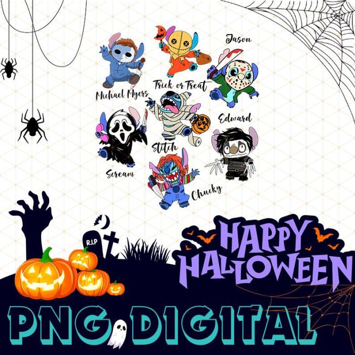 Disney Stitch Horror Halloween Png, Stitch Halloween 2023 Png, Disneyland Halloween, Horror Film Characters, Halloween Party, Disneyland Halloween