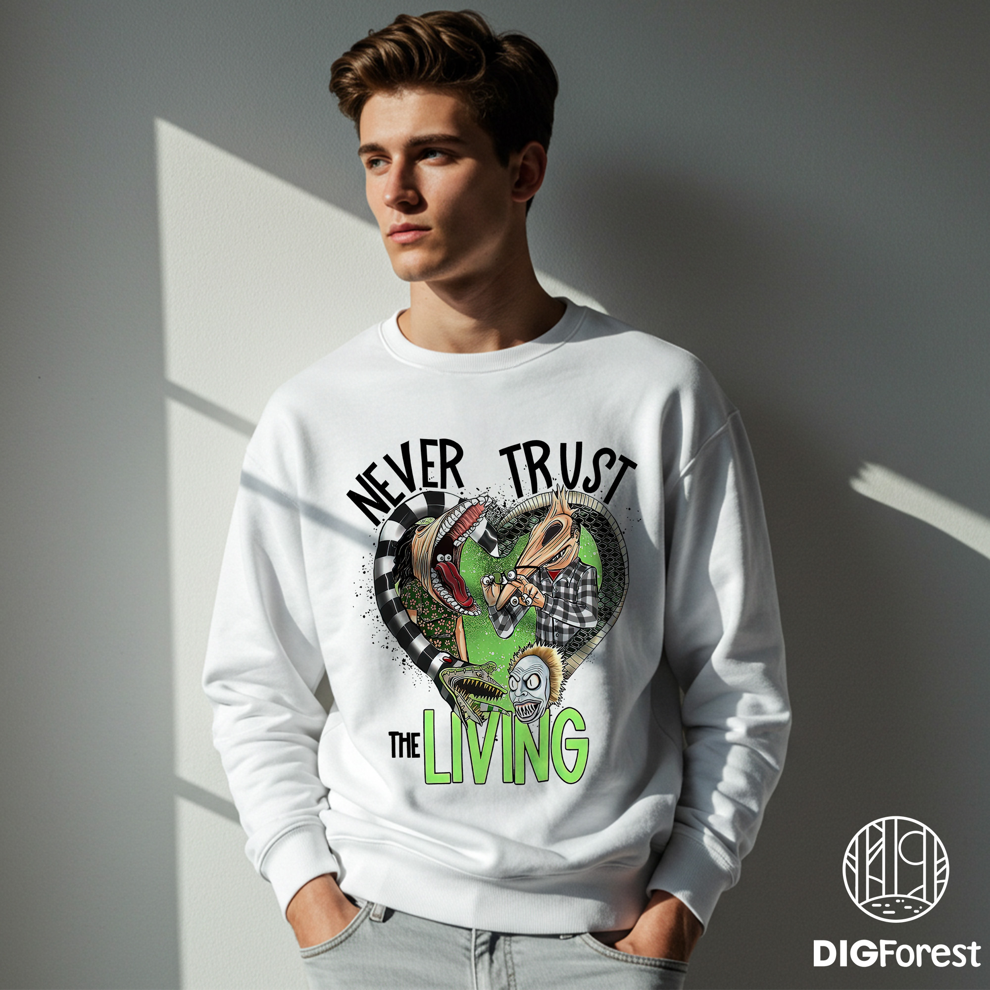 Beetlejuice Halloween PNG – Never Trust the Living, Funny Halloween Text, Skull & Grave PNG Design Beetlejuice Halloween PNG – Never Trust the Living, Funny Halloween Text, Skull & Grave PNG Design