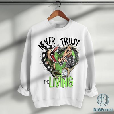 Beetlejuice Halloween PNG – Never Trust the Living, Funny Halloween Text, Skull & Grave PNG Design Beetlejuice Halloween PNG – Never Trust the Living, Funny Halloween Text, Skull & Grave PNG Design