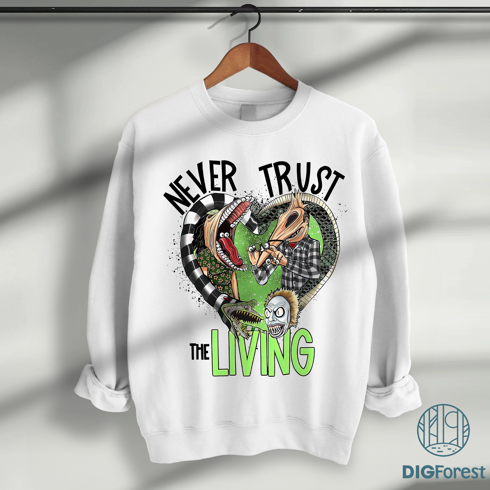Beetlejuice Halloween PNG – Never Trust the Living, Funny Halloween Text, Skull & Grave PNG Design Beetlejuice Halloween PNG – Never Trust the Living, Funny Halloween Text, Skull & Grave PNG Design