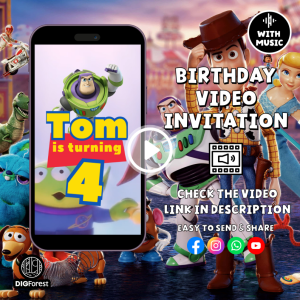 Toy Story VIDEO Invitation, Toy Story Birthday Invitation, Digital Editable Video Birthday Template, Party Buzz Lightyear Woody Birthday