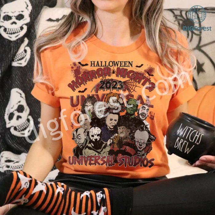 Horror Nights Universal Studio Shirt, Horror Nights Universal Studios PNG, Horror Characters Halloween, Scary Movie, Universal Studios Halloween Trip, Sublimation Designs