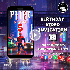 Editable Spiderman Birthday Invitation Video | Spiderman Birthday Digital Invite | Canva Editable |Spiderman Invite|Kids Birthday Invitation