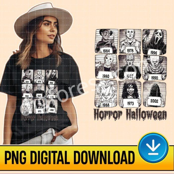 Halloween Horror, Horror Movie Killers Mugshots PNG Download, Scary Halloween Party Sublimation Design, Horror Fan Gift, Instant Download