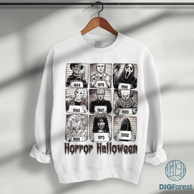 Horror Movie Killers Mugshots PNG, Scary Halloween Party Design, Horror Fan Sublimation Gift
