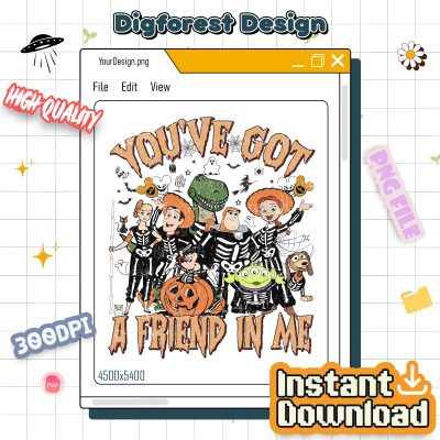 Disney Toy Story Halloween PNG, Spooky Skeleton Clipart, Fall Trick or Treat Vibes Design