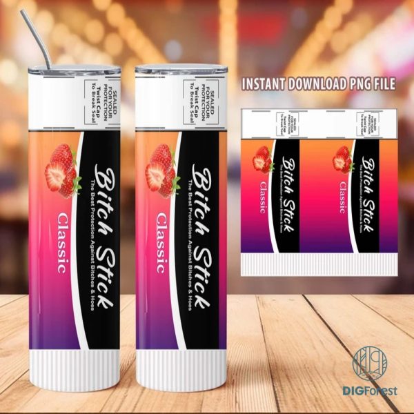 Bitch Stick Designs, Bitch Be Gone 20oz Tumbler Wrap PNG File For Sublimation, Rainbow Bitch Spray, Tumbler PNG, Download PNG