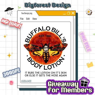 The Silence Of The Lambs PNG – Hannibal Lecter Shirt, Buffalo Bill’s Body Lotion Tee Horror Sublimation Design