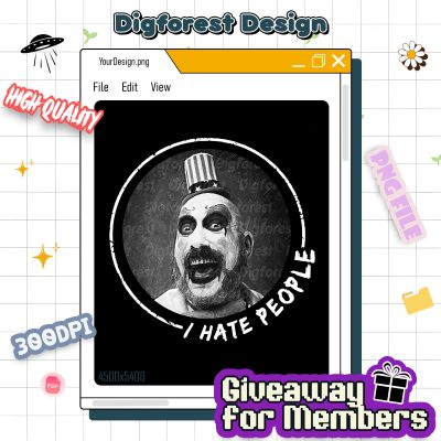 House Of 1000 Corpses PNG – Captain Spaulding Shirt, Horror Character Shirt, I Hate People Shirt Sublimation Designs