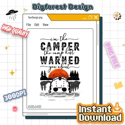 Jason Voorhees PNG – Friday the 13th Horror PNG, Halloween Killer PNG, Scary Movie PNG, Sublimation Design