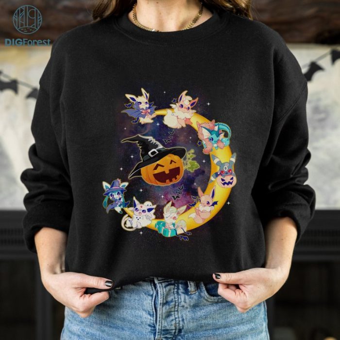 Eeveelution PNG, Eevee Shirt, Eevee Evolutions Shirt, Eevee Halloween Shirt, Halloween Gifts, Sublimation Designs, Instant Download