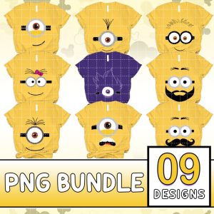 Minions Halloween Costume Png | Despicable Me Costume Png | Minions Group Costume Png | Matching Family Halloween Costume Bundle Png