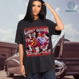 Disney Captain Hook Vintage Graphic Png, Captain Hook Villains Homage TV Shirt, Peter Pan Bootleg Rap Png, Graphic Tees For Women Trendy,Instant Download