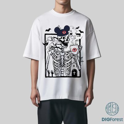 Disney Mickey Halloween PNG – Skeleton Mickey PNG, Trick Or Treat PNG, Halloween Sublimation