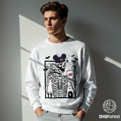 Disney Mickey Halloween PNG – Skeleton Mickey PNG, Trick Or Treat PNG, Halloween Sublimation