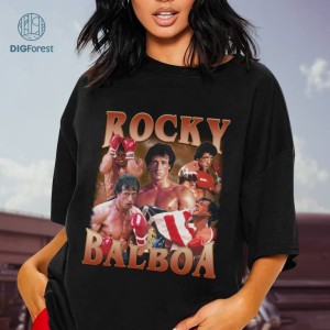 Rocky Balboa Vintage 90s PNG File, Instant Download, Sublimation Designs, Rocky Balboa Homage Vintage, Movie Character Sweatshirt