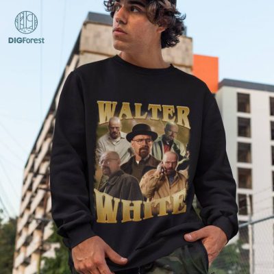 Walter White Vintage 90s, Breaking Bad Homage Vintage PNG File, Instant Download, Sublimation Designs, Breaking Bad Movie Shirt