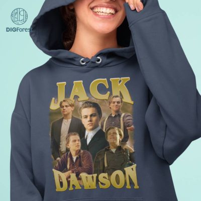Jack Dawson Vintage 90s Shirt, Titanic Homage Vintage PNG File, Instant Download, Sublimation Designs, Titanic Movie Shirt