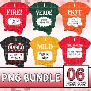 Hot Sauce Png | Group Taco Sauce Png | Taco Sauce Costume | Matching Family Costume Bundle Png | Office Party Shirts | Hot Sauce Gift