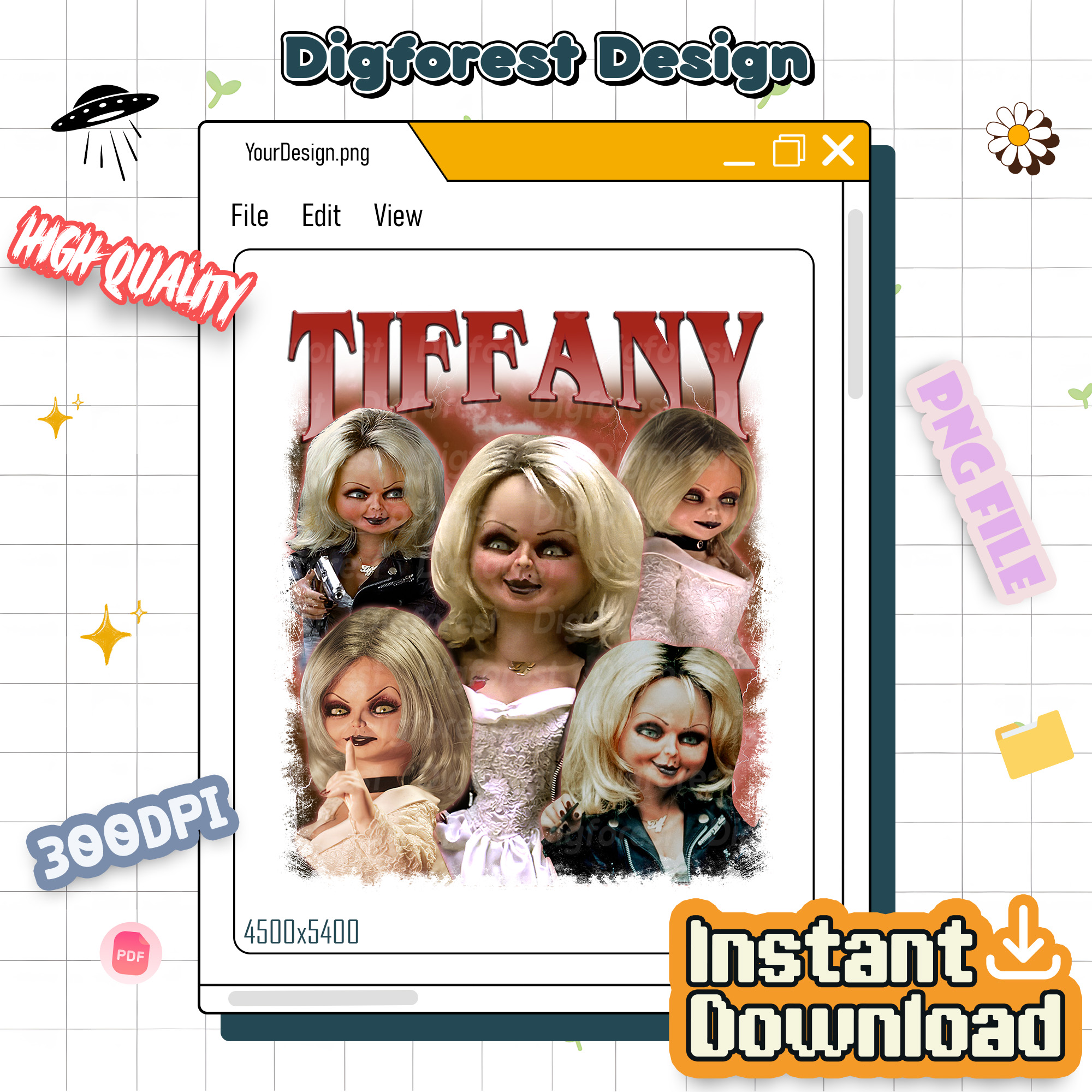 Tiffany Child's Play Vintage Graphic Shirt - Child's Play Homage, Horror Movie Bootleg Rap Tee, Halloween Scary Outfit Tiffany Child's Play Vintage Graphic Shirt - Child's Play Homage, Horror Movie Bootleg Rap Tee, Halloween Scary Outfit