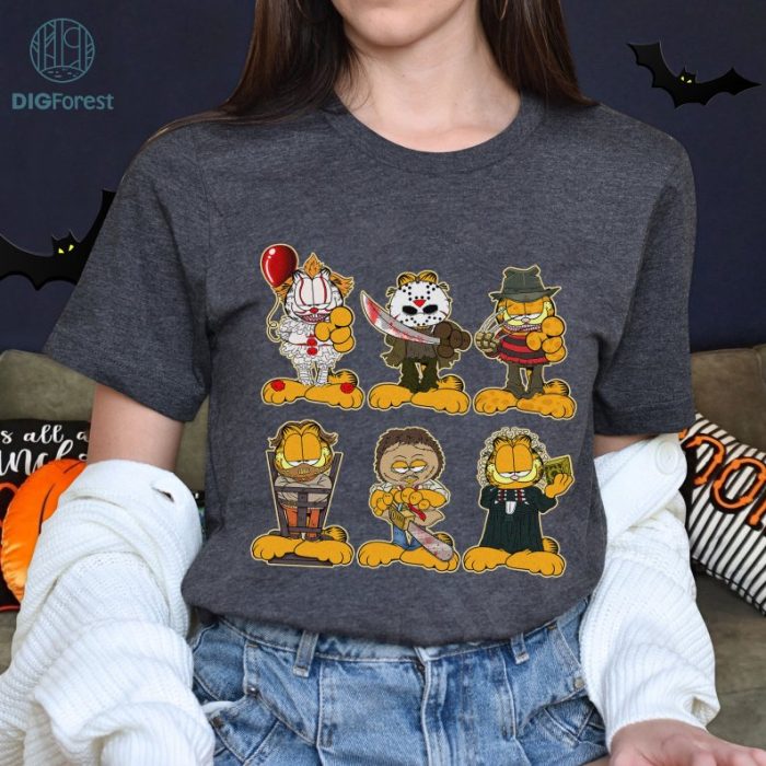 Garfiled Halloween Png, Halloween Horror Characters Design, Horror Movie Shirt, Halloween Costume, Spooky Season, Scary Movie Tee