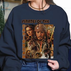 Pirates of the Caribbean Vintage Graphic PNG, Jack Sparrow Homage TV PNG, Elizabeth Swann Bootleg Rap, Graphic Tees, Sublimation Designs