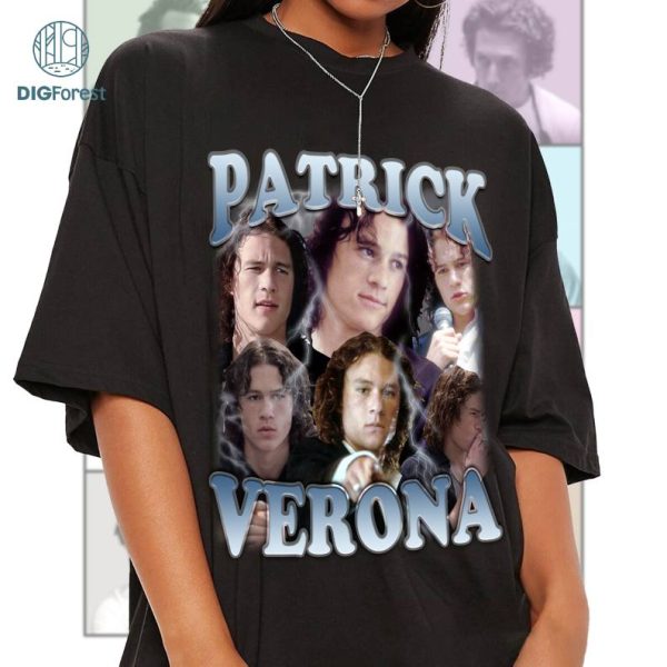 Patrick Verona Bootleg Png | 90S Shirt | 10 Things I Hate About You | Actor Heath Ledger Movies | Patrick Verona Vintage Sweatshirt