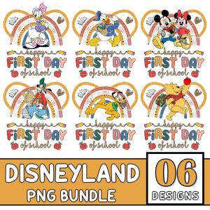 Disneyworld First Day School Png | Disney Mickey and Friends Back To School | Winnie-the-Pooh Back to School Png | Teacher Life Digital Files