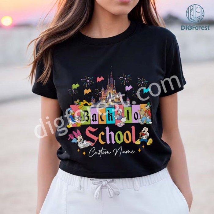 Magic Kingdom 1St Day Of School Png, Mickey And Friends Back To School Shirt, My First Day Of School, Back To School Design, Instant Download