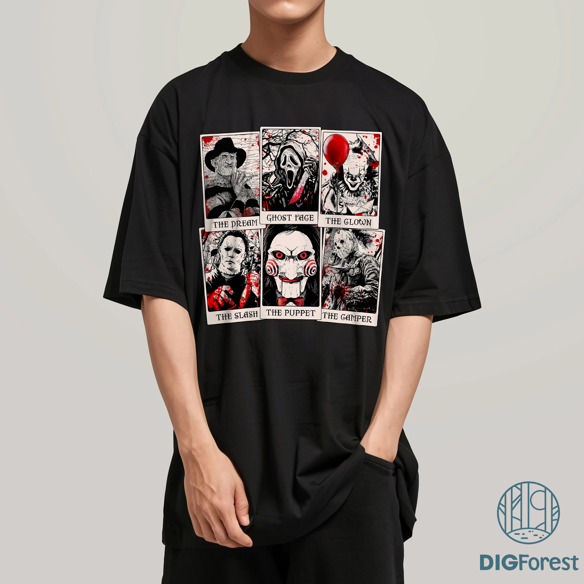 Michael Myers Shirt - Jason Voorhees Tee, Freddy Krueger Shirt, Horror Tarot Cards Graphic, Scary Halloween Outfit Michael Myers Shirt - Jason Voorhees Tee, Freddy Krueger Shirt, Horror Tarot Cards Graphic, Scary Halloween Outfit