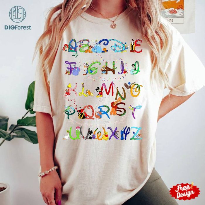 Funny Letters Characters Png | Back To School Shirt | 1St Day Of School Design | Gift For Son | Mickey Back To School | Instant Download