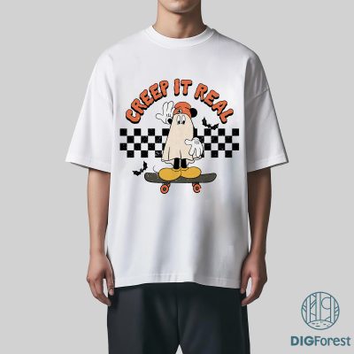 Disney Mickey Creep It Real Shirt – Ghost Halloween Tee, Spooky Season Fall Shirt, Gender Neutral Mickey Halloween Outfit