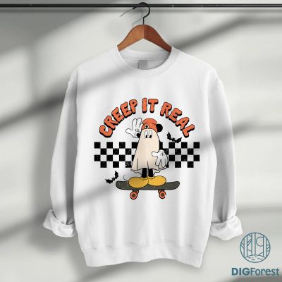 Disney Mickey Creep It Real Shirt – Ghost Halloween Tee, Spooky Season Fall Shirt, Gender Neutral Mickey Halloween Outfit