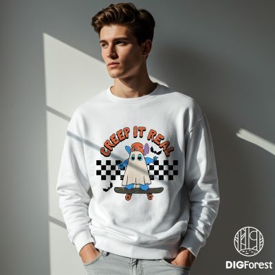 Disney Stitch Creep It Real Shirt – Vintage Ghost Halloween Tee, Retro Spooky Season Shirt, Gender Neutral Creep It Real Outfit