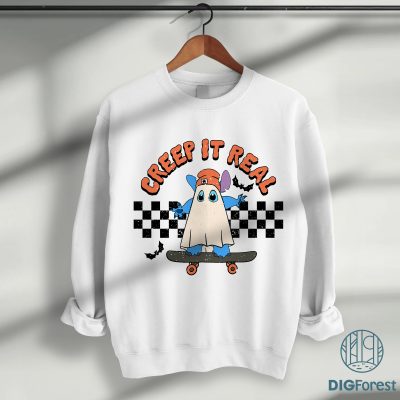 Disney Stitch Creep It Real Shirt – Vintage Ghost Halloween Tee, Retro Spooky Season Shirt, Gender Neutral Creep It Real Outfit