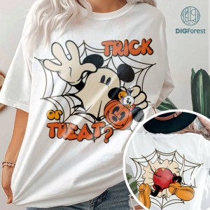 Disney Trick Or Treat Halloween Sublimation Png | Mickey Mouse Halloween Shirt | Magic Kingdom Mickey Mouse PNG | Mickey's Not So Scary PNG