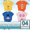 Disney Winnie The Pooh Costume Png Files | Tigger Costume Png | Pooh Bear Png | Piglet Costume Eeyore Costume Bundle Png Family Halloween Costume