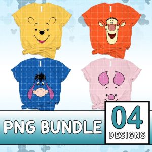 Disney Winnie The Pooh Costume Png Files | Tigger Costume Png | Pooh Bear Png | Piglet Costume Eeyore Costume Bundle Png Family Halloween Costume