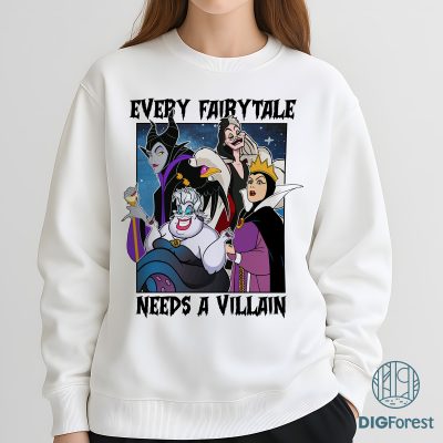Disney Villains PNG – Ursula, Evil Queen, Cruella, Maleficent, Fairytale Witches Design