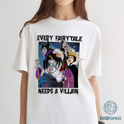 Disney Villains PNG – Ursula, Evil Queen, Cruella, Maleficent, Fairytale Witches Design