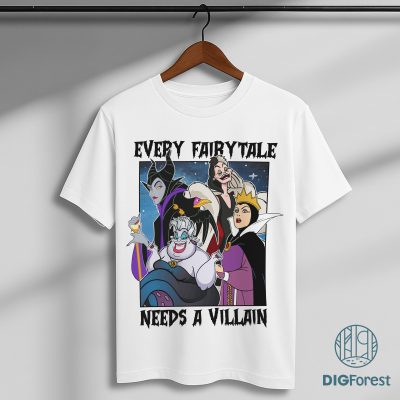 Disney Villains PNG – Ursula, Evil Queen, Cruella, Maleficent, Fairytale Witches Design