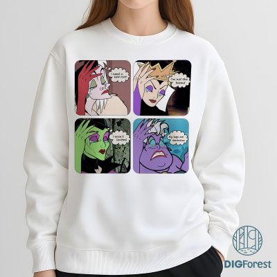 Disney Villains PNG – Maleficent, Evil Queen, Cruella, Ursula Halloween Design, Sublimation Download